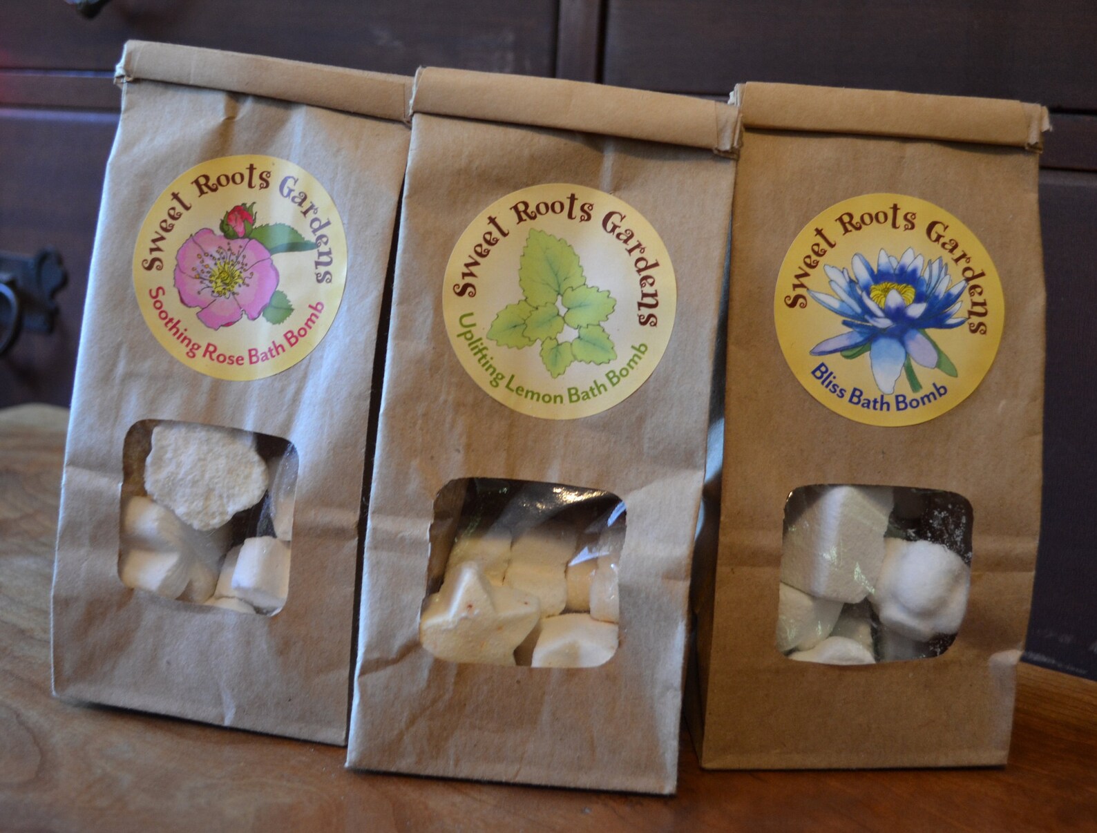 Bliss Bath Bombs, all natural and herbal fizzing assorted shapes - Image 4
